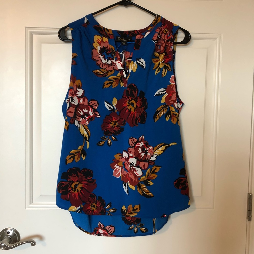 Dalia Blue Floral Tank Top